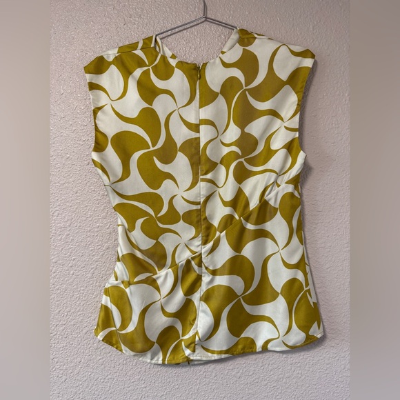Soeur Eclat Graphic Cowl-neck Sleeveless Silk Blouse French Summer Holiday Top - Picture 6 of 6